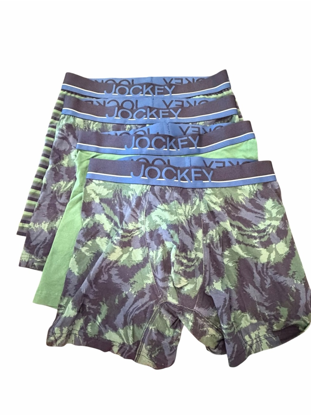 Jockey Men's True Style Boxer Briefs 4” Trunk Cotton Blend 4 Pack MED Colorful